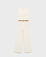 Mango Women's Belt Long Jumpsuit