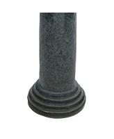 Toulon Outdoor Ceramic Bird Bath - 24.5" H - Uv- and Frost-Resistant - Glazed Bowl - Black Mist Glaze