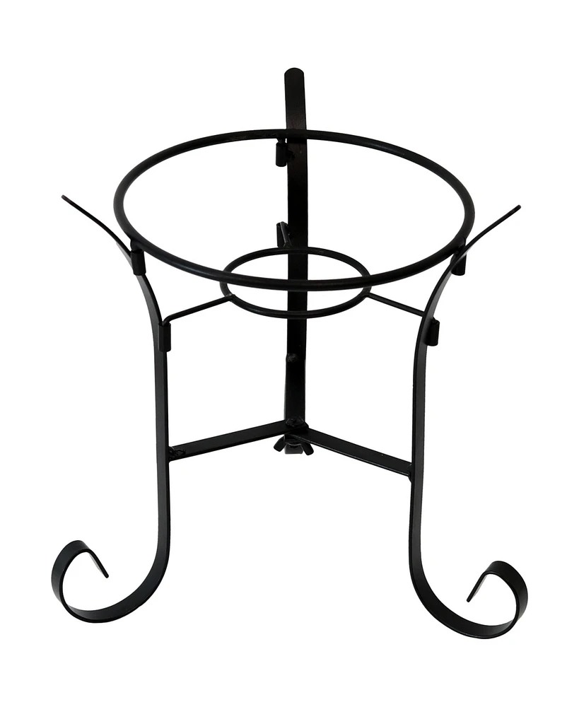 Black Steel Gazing Ball Stand Outdoor for 10-Inch or 12-Inch Garden Gazing Globes - 9-Inch H - Traditional