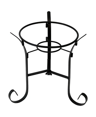 Black Steel Gazing Ball Stand Outdoor for 10-Inch or 12-Inch Garden Gazing Globes - 9-Inch H - Traditional