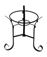 Black Steel Gazing Ball Stand Outdoor for 10-Inch or 12-Inch Garden Gazing Globes - 9-Inch H - Traditional