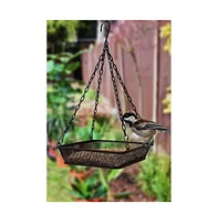 Heavy Duty Iron Mesh Bird Feeder Seed Tray with Easy-to-Hang Chain for Outdoor Feeding