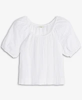 On 34th Women's Cotton Gauze Scoop-Neck Top, Exclusively at Macy's