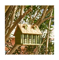 Garden Bird House with 1 Compartment and 4 Entry Holes for Outdoor Birds