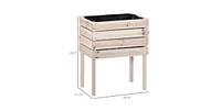 Farmhouse 4-Piece Wooden Elevated Raised Garden Bed Planter Box for Outdoor Gardening