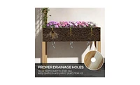 Wooden Planter Shelf with Box for Indoor and Outdoor Use