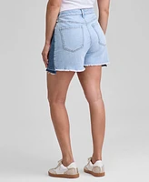And Now This Women's Spliced Step-Hem Jean Shorts, Exclusively at Macy's