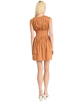 Luxely Women's Sleeveless Pintuck Mini Dress