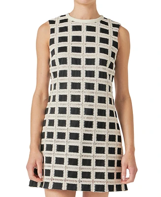 English Factory Women's Crochet Sleeveless Mini Dress