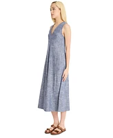 Luxely Women's Sleeveless V-Neck Midi Dress