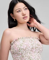 And Now This Women's Cotton Smocked Strapless Maxi Dress, Exclusively at Macy's