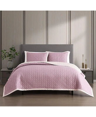 Bebejan 100% Cotton Sateen 3 Piece Textured Quilted King Size Coverlet Set