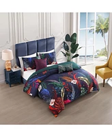Bebejan Paradise Bedding 100% Cotton Sateen 5 Piece Queen Size Reversible Comforter Set