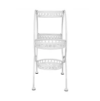 4-Tier Ferris Wheel Metal Plant Stand - Indoor or Outdoor Flower Pot Holder - 28" H