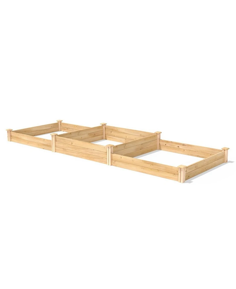 Farmhouse Cedar Wood Raised Garden Bed for Outdoor Gardening and Planting
