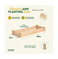 Unfinished Cedar Wood Raised Garden Bed Planter for Outdoor Gardening