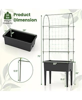 Elevated Garden Bed Flowerpot Sturdy Wooden Planter for Easy Planting and Growth