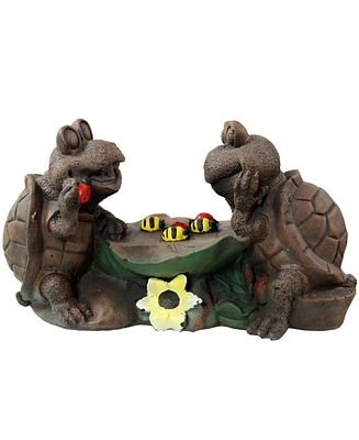 Tic Tac Toe Turtles Concrete Garden Statue - Stylish Turtle Outdoor Decor - Perfect for The Front Porch, Backyard, Deck, or Patio - 7.5-Inch