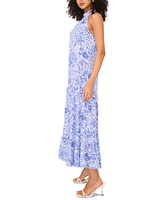 Msk Women's Printed Halter Sleeveless Maxi Dress