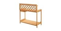 Outdoor Home Garden Wooden Potting Bench with Storage Drawer