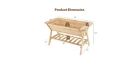 Farmhouse 2 Tier Large Outdoor Wooden 5-ft Raised Garden Bed Planter Box