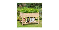 2-Tier Raised Garden Bed Planter Box for Efficient Outdoor Gardening