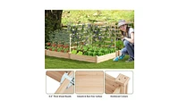 Outdoor Garden Bed Planting Box Durable Wooden Planter for Vegetables and Flowers