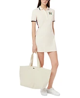 Lacoste Usa Women's Short-Sleeve Side-Stripe Polo Dress