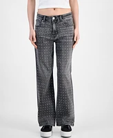 Superjene Juniors' Studded Wide-Leg Jeans