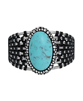 Robert Lee Morris Soho Cabochon Woven Cuff Bracelet
