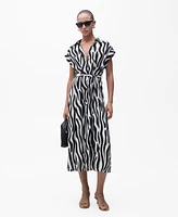 Mango Women's Zebra Shirt Dress