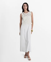 Mango Women's Crochet Top Midi Dress