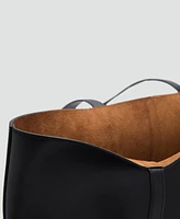 Mango Women's Leather Shopper Bag