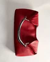 Mango Women's Metal Handle Leather Shoulder Bag