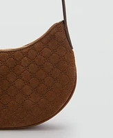 Mango Women's Suede Shoulder Bag
