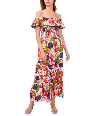 Msk Women's Ruffled Off-The-Shoulder Maxi Dress