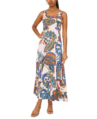 Msk Women's Square-Neck Empire-Waist Maxi Dress