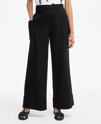On 34th Women's Cotton Gauze Pull-On Pants, Exclusively at Macy's