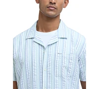 Barbour Men's Beechcroft Short Sleeve Striped Button-Front Camp Shirt