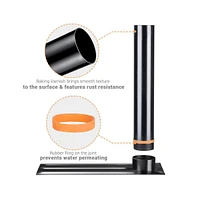 Yescom Ez Go 30ft Telescopic Flag Pole Kit Wheel Tire Mount Stand Upgrade Rotating Lock Outdoor Camper Rv Tailgate Black
