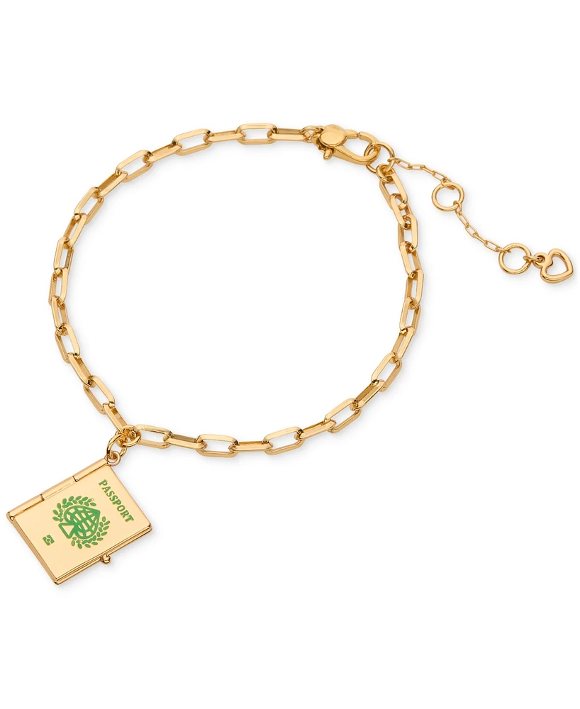 kate spade new york Gold-Tone Out of Office Passport Charm Bracelet