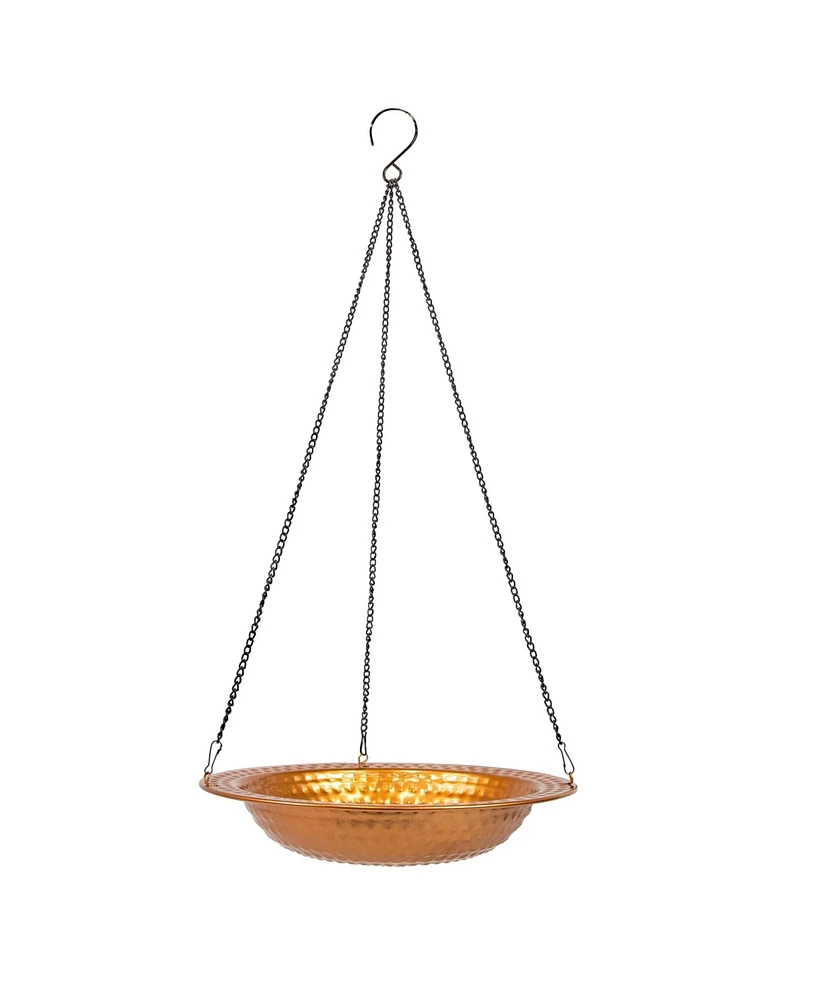 Copper Bird Bath for Outdoors - Hanging Bird Bath for Outside - 12" Diameter