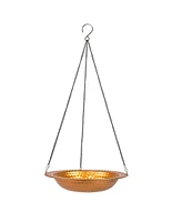 Copper Bird Bath for Outdoors - Hanging Bird Bath for Outside - 12" Diameter