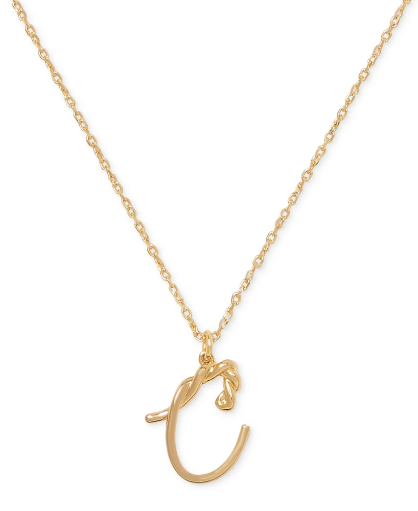 kate spade new york Gold-Tone One A Million Initial Pendant Necklace, 17" + 3" extender