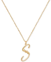 kate spade new york Gold-Tone One A Million Initial Pendant Necklace, 17" + 3" extender
