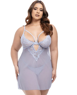 Oh La La Cheri Plus Size Elsie Sheer Babydoll