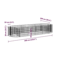 Gabion Raised Bed Galvanized Iron 118.1"x39.4"x19.7"