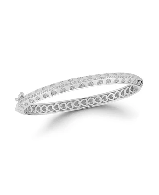 Rachel Zoe Sterling Silver Mini Heart Bangle Bracelet