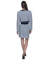 Karl Lagerfeld Paris Women's Contrast-Trim Tweed Cropped Jacket