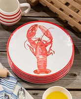 Certified International Beach House Lobster Melamine 6-Pc. Dinner Plates, Service For 6